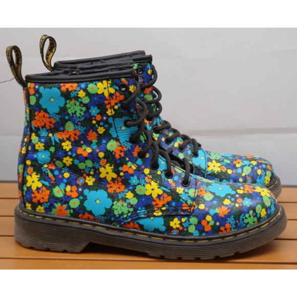 DR DOC MARTEN "DELANEY" FLORAL PRINT GIRLS ANKLE BOOTS SIZE 4 - Picture 6 of 11